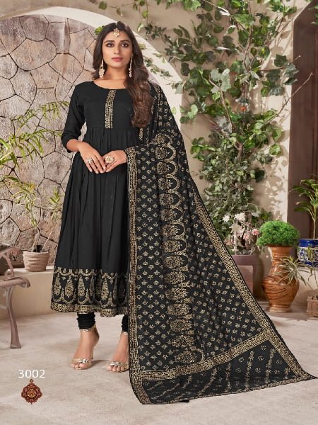 Bollywood Black Georgette With Heavy Embroidery Work Gown With Dupatta  Bridensmind Dresses Black Gown for Women Party Wear Gown for Woman - Etsy  Israel
