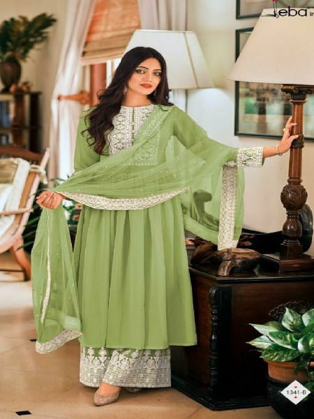 green plazo with kurti